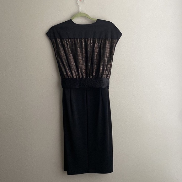 Narciso Rodriguez for DesigNation Black & Gold Sequin Faux-Wrap Dress size XS - Picture 7 of 9